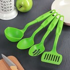 Набор кухонных принадлежностей Доляна «Радуга», 4 предмета, цвет зелёный - Фото 1