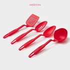 Набор кухонных принадлежностей Доляна «Радуга», 30 см, 4 предмета, красный - Фото 3