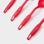 Набор кухонных принадлежностей Доляна «Радуга», 30 см, 4 предмета, красный - Фото 4