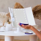 Зеркало Luazon KZ-07, подсветка, 30×18×7 см, 22 диода, 4хААА, (не в комплекте), белое - Фото 1