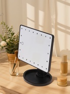 Зеркало Luazon KZ-06, подсветка, 26.5×16×12 см, 4хАА, 22 диода, сенсорная кнопка, черное - Фото 2