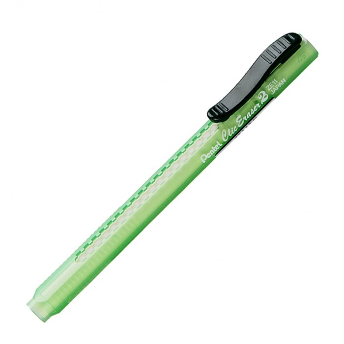 Ластик-карандаш Pentel Clic Eraser2, синтетика, выдвижной, 6 х 80 мм, салатовый корпус - Фото 1