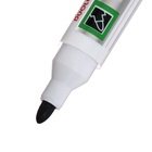 Маркер для магнитно-маркерной доски, узел 3.0 мм, ширина линии 3.0 мм, с магнитом, с губкой, водный, чёрный - Фото 4