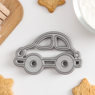 Форма для печенья «Машинка», вырубка, штамп, серая