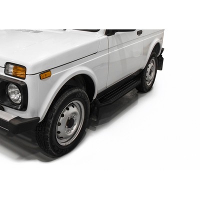 Порог-площадка "Premium-Black" RIVAL, Lada 4x4 1993-н.в., с крепежом, A128ALB.6004.1