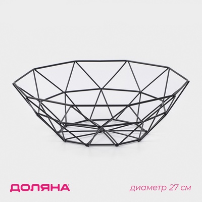 Фруктовница Доляна «Геометрия», чёрная