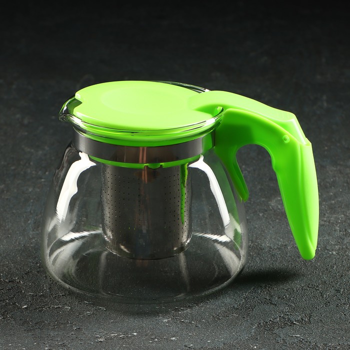 Чайник стеклянный заварочный «Джулиан», 700 мл, с металлическим ситом, цвет МИКС - Фото 1