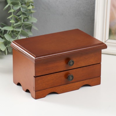 Шкатулка для украшений «Комод с ящиком», дерево, коричневая, 9×10×16 см