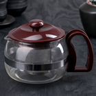Чайник стеклянный заварочный «Бруно», 750 л, 16×11,5×13 см, с металлическим ситом, цвет коричневый - Фото 1