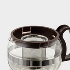 Чайник заварочный «Бруно», 750 л, 16×11.5×13 см, с металлическим ситом, стекло, коричневый - Фото 4