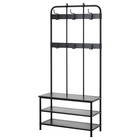 Прихожая ПИННИГ, вешалка, секциея для обуви, чёрный - Фото 1