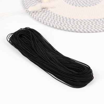 Резинка шляпная, 1.5 мм, 50±1 м, чёрная