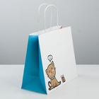 Пакет подарочный крафтовый, упаковка, «Котик», 25 х 22 х 12 см - Фото 3