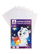 Картон белый, А5, 6 листов, мелованный, 370 г/м2, в папке 3802524 - фото 16551372
