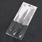 Набор кухонных ножей «Энеолит», 3 предмета, лезвие 8,5 см, 17 см, 20 см, цвет чёрный - Фото 3