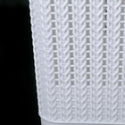 Корзина бельевая с крышкой «Вязаное плетение», 25 л, 37×27,5×46,5 см, цвет белый - Фото 4
