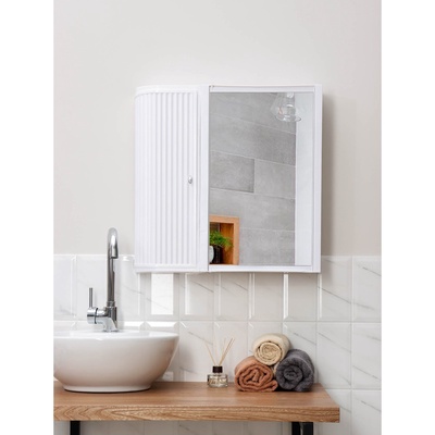 Зеркало – шкаф для ванной комнаты Hilton Premium Left, 550×150×560 мм, цвет белый