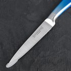 Набор ножей кухонных на подставке «Градиент», 7 предметов: 5 ножей, лезвие 8,5 см, 11,5 см, 16,5 см, 20 см, 20 см, мусат, ножницы, цвет синий - Фото 7