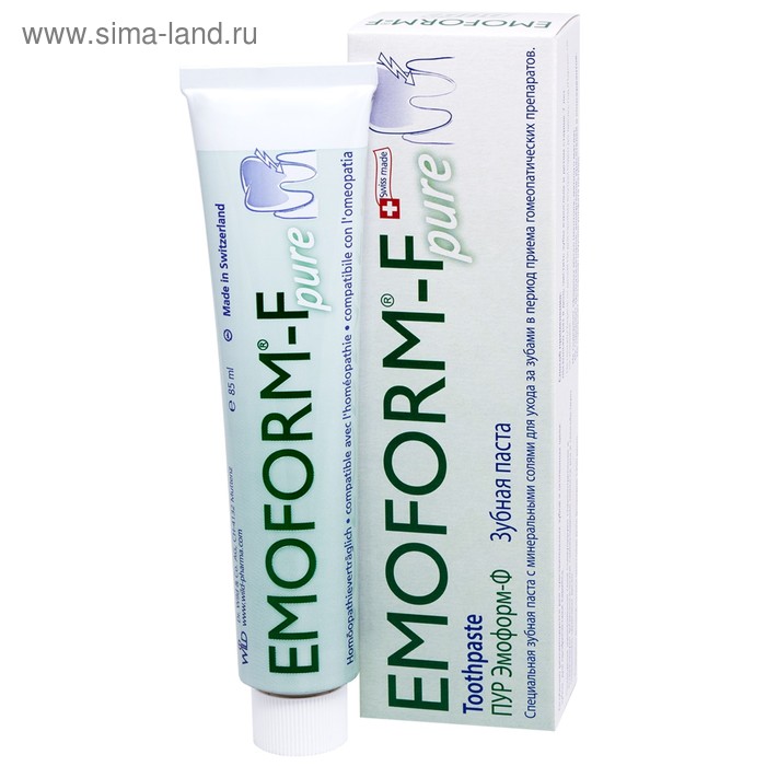 Зубная паста Dr.Wild Emoform-F Pure со фтором, 85 мл - Фото 1