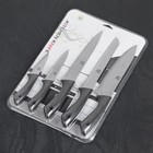 Набор кухонных ножей «Энеолит», 5 предметов: лезвие 8,5 см, 12,5 см, 19,5 см, 20 см, 20 см, цвет чёрный - Фото 3