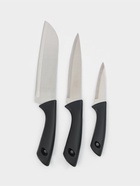 Набор кухонных ножей «Энеолит», 3 предмета: лезвие 8.5 см, 15 см, 17 см, чёрный 3840062