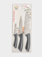 Набор кухонных ножей «Энеолит», 3 предмета: лезвие 8.5 см, 15 см, 17 см, чёрный 3840062