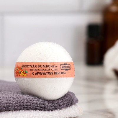 Бомбочка для ванн Добропаровъ из персидской соли с ароматом персика, 110 г