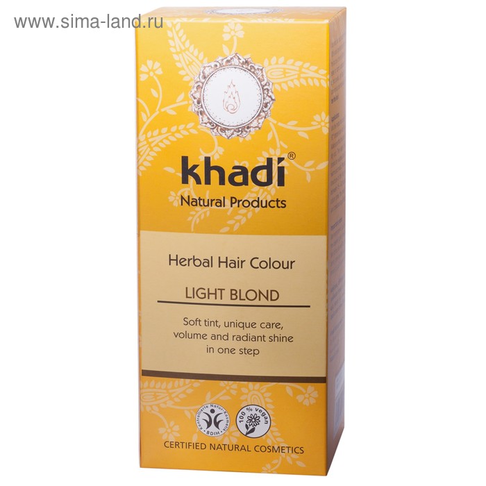 Краска растительная для волос Khadi, светлый блондин, 100 г - Фото 1