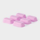 Формы для выпечки кексов Доляна «Риб. Прямоугольник», силикон, набор 6 шт, 8×4,5×2,5 см, сиреневые - Фото 5