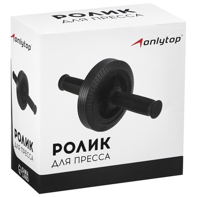 Ролик для пресса ONLYTOP, 27×14 см, с ковриком, чёрный