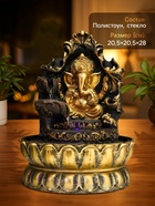 Фонтан настольный с подсветкой «Золотой Ганеша на ажурном троне», от сети, 28×20.5×20.5 см - Фото 2