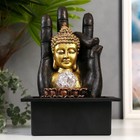 Фонтан настольный от сети, подсветка "Будда и рука" 35х20х25 см - Фото 1