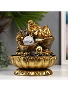 Фонтан настольный с подсветкой «Золотой хотей и слитки золота», от сети, 31×24×24 см - Фото 4