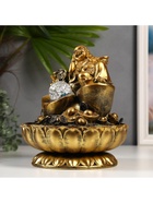 Фонтан настольный с подсветкой «Золотой хотей и слитки золота», от сети, 31×24×24 см - Фото 6
