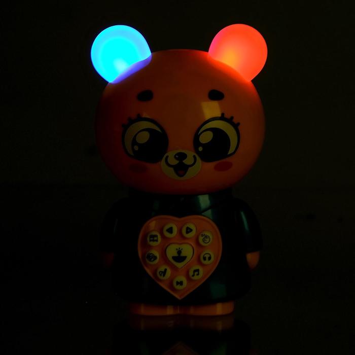 Музыкальная игрушка «Любимый дружок: Медвежонок», поёт песни, рассказывает сказки, ушки мигают цветными огоньками - фото 1881943007