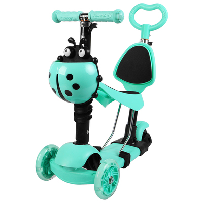 Самокат-каталка 5 в 1, колёса световые PU 120/80 мм