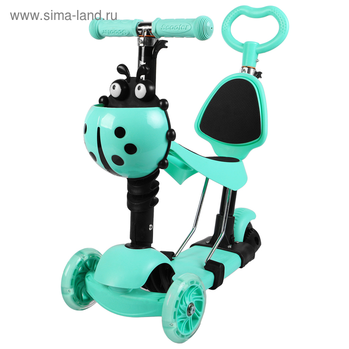 Самокат-каталка 5 в 1, колёса световые PU 120/80 мм - Фото 1