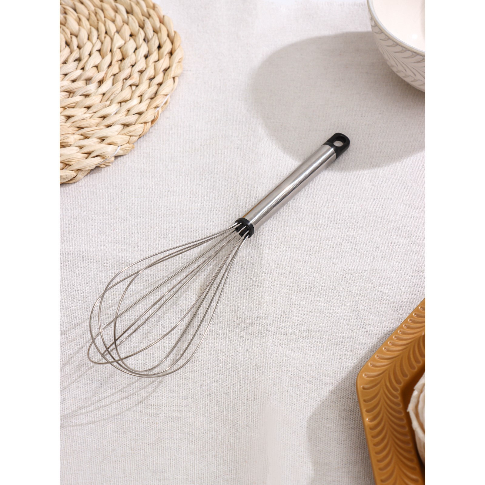 Венчик для взбивания Доляна «Помощник», 24×6 см, цвет серебряный ...