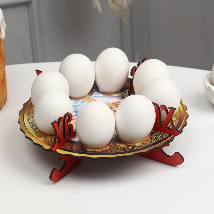 Пасхальная подставка на 8 яиц "Девочка с ягнёнком", 19,5×19,5 см