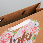 Пакет горизонтальный крафтовый «Цветочная любовь», MS 18 × 23 × 8 см - Фото 4