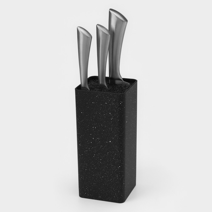 Подставка для ножей с наполнителем Доляна «Зефир», 22×10 см, цвет чёрный - фото 1887849907