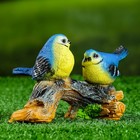 Фигура "Птицы на ветке" жёлтая, 12х15х10см - Фото 1