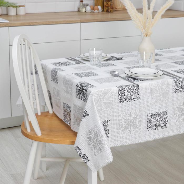 Клеёнка столовая «Вензеля», ширина 137 см, рулон 20 метров - Фото 1