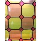 Самоклеящаяся пленка "Colour decor" 9004, витраж квадраты желто-оранжевый 0,45х8 м - фото 298145255