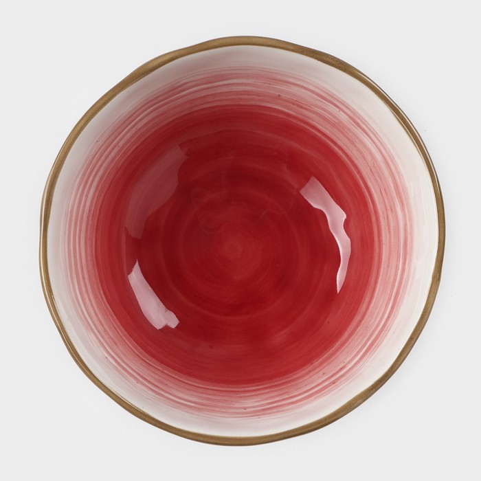 Миска фарфоровая Доляна «Космос», 370 мл, d=13,1 см, цвет красный - фото 1890813082