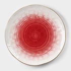 Тарелка фарфоровая Доляна «Космос», d=27,5 см, цвет красный - фото 4267350