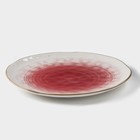 Тарелка фарфоровая Доляна «Космос», d=27,5 см, цвет красный - фото 4267351