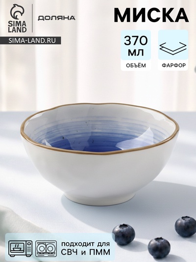 Миска Доляна «Космос», 370 мл, d=13.1 см, фарфор, цвет белый, синий
