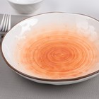 Тарелка фарфоровая глубокая Доляна «Космос», 550 мл, d=21,6 см, цвет оранжевый - Фото 2