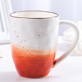 Кружка фарфоровая Доляна «Космос», 400 мл, цвет оранжевый  (артикул 3900247)  большой выбор товаров оптом и в розницу по низким ценам с доставкой